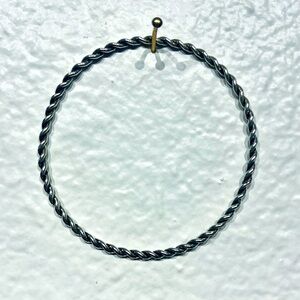 Vintage Twisted Silver-Tone Stainless Steel Bangle Bracelet